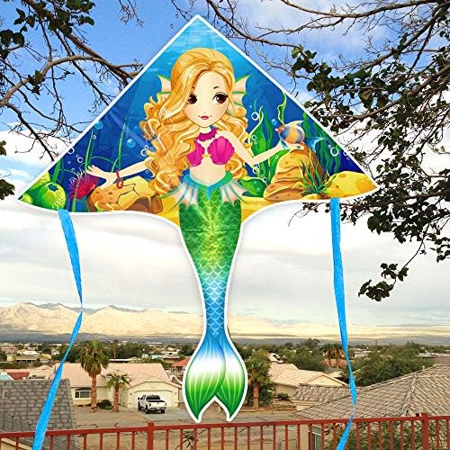 Въздушен змии Mint Colorful Life Mermaid за момичета и деца, най-лесният в управлението на въздушния змии Delta