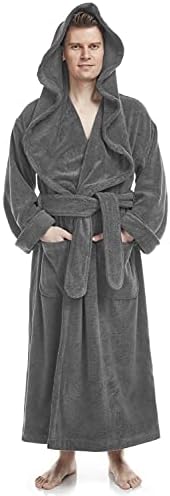 Мъжки Халат Монах Mu Big & Tall С качулка от Турски памук по цялата дължина на