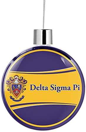 Delta Sigma Pi Fraternity Кръгло Плоско Коледна Украса под формата на коледни Елхи, Украса за Парти, Начало Празничен Декор