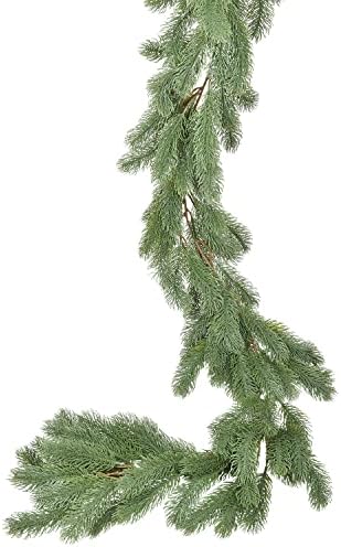 Коледна Борова Венец Gomat 6 фута, Коледен Венец от Зеленина, Реалистична Кедрова Изкуствена Кипарис Венец за