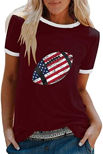 По-големи Размери, Върхове с Флага на САЩ за Жени, Патриотическая Риза на 4 юли, Графични Тениски с Къс Ръкав, Блузи