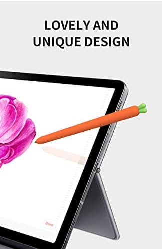 Калъф LOVE МЕЙ Galaxy Tab S7/S7 +/S7 FE/S8 Ultra S Pen Sleeve Силиконов калъф с хубави моркови дизайн, Защитен калъф
