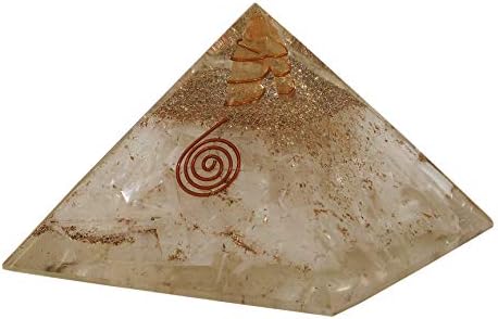 Пирамида на Селенита и ОРГОНИТА със символа на Рейки Дай Ко Mio - Прозрачна Кварцевая Енергийна Точка, Заредена Енергийна Рейки Медитация