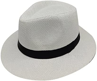 Мъжка мода череп шапки модерен плътен цвят британски шапка от Слънцето с широка периферия, сламена шапка за възрастни