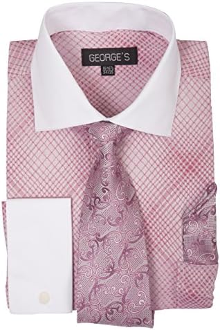 Модно Рокля-риза с Шарките на Джордж в Малка Клетка и Тканым Вратовръзка AH624