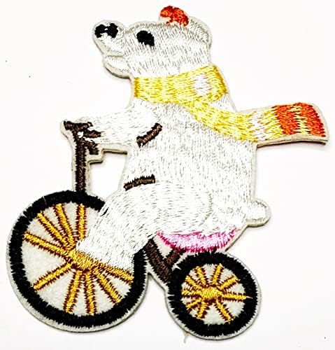 Kleenplus Полярна мечка велосипедна нашивка с анимационни герои, красиви ивици с полярна мечка, бродирани ленти за дрехи,