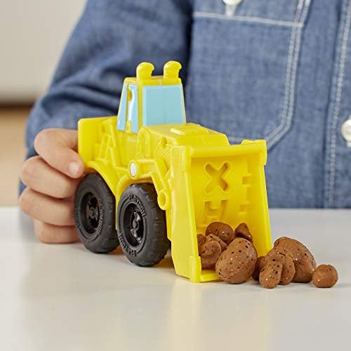 Играчката строителни колички за багер и количка Play-Doh Колела с нетоксични строителни състав от пясък, плюс 2 допълнителни цветове