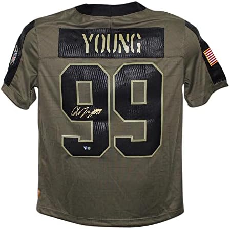 Чейс Йънг подписа договор с футболен отбор на Вашингтон на Найки Salute L Jersey ФЕН 37108 - Тениски NFL с Автограф