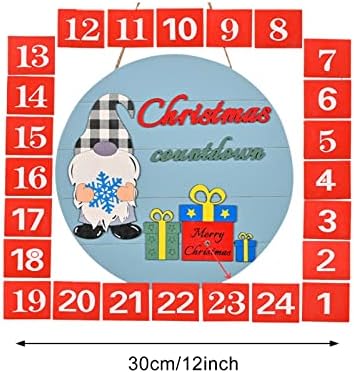 Коледен календар за обратно броене с куки за гирлянди Идва с 24 самозаменяемыми номера, лесни за инсталиране и подготвени за