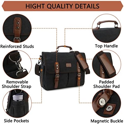 Мъжка чанта-месинджър RAVUO, Водоустойчив 15,6-инчов Куфарче за лаптоп и Малка мъжка чанта