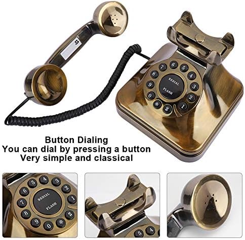 WX-3011 Ретро Телефон от Античен Бронз, Стационарен телефон с кнопочным избиране, Стационарен телефон, домашен офис, Магазин,