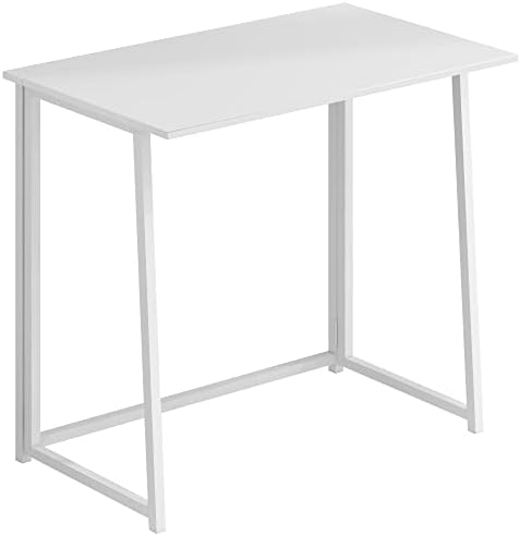 4-НМ 31,5 Малка сгъваема маса, лесна за сглобяване на Компютърна маса Домашен офис бюро Работно бюро за малки офиси - всичко бяло