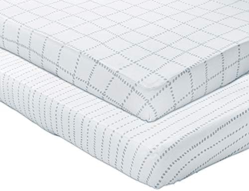Чаршаф за легло Petit Класика от 2 опаковки трикотажного памук, трико за малки момчета, подходящ за матраци в яслата стандартен