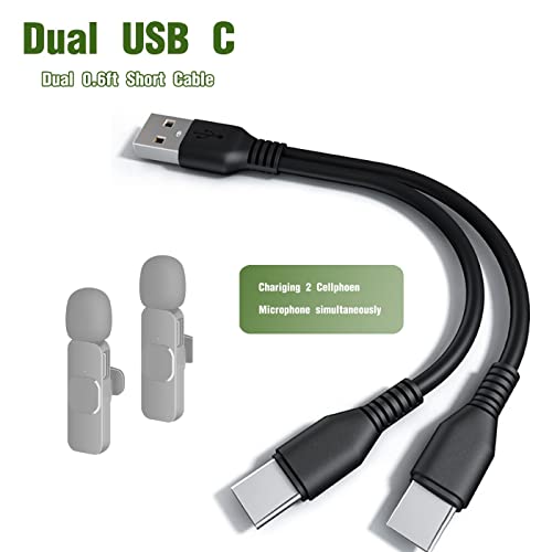 EROE Двойна Кратък USB кабел с 8-инчов Мулти USB-кабел за зареждане 2 в 1 Тип C с Няколко Честота кабели