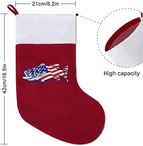 Американската Риба Костур Червени Коледни Празници Чорапи Дом Декорации за Коледната Елха Окачени Чорапи за Камината