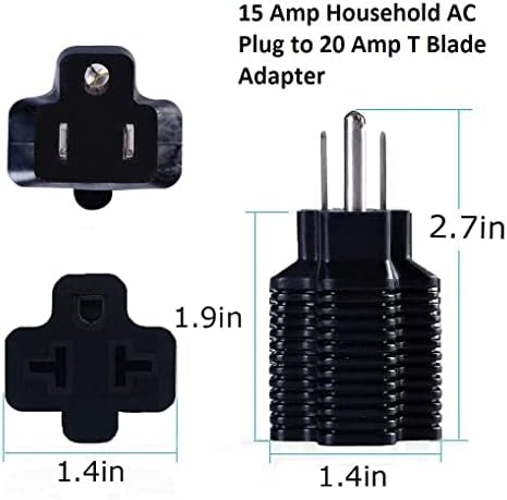 Домакински Т-образен адаптор за променлив ток с мощност от 15 Усилвател на встраиваемую контакт с капацитет от 20 Ампера от 125 до 250 Nema Plug Extender Adapter [4 in1], от 5-15 P до 5-20 R, о?