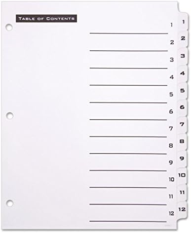 Office Essentials 11672 Таблицата с разделители на 12 табове Букви