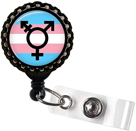 Равенство транссексуални - Черно Плъзгаща се стойка за самоличност с намотка за бейджа от смола
