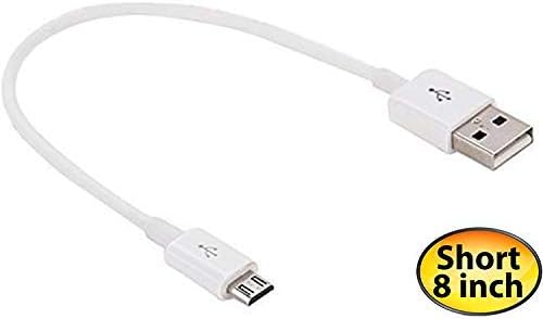 Къс microUSB кабел, съвместим с вашия Kyocera E6710, осигурява високоскоростен зареждане. (1 бяло, 20, см 8 инча)