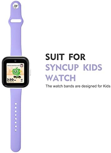 Детска лента за часа Syncup за момчета и момичета, Дишаща Мек Силиконов каишка за часовник, който е Съвместим с адаптер