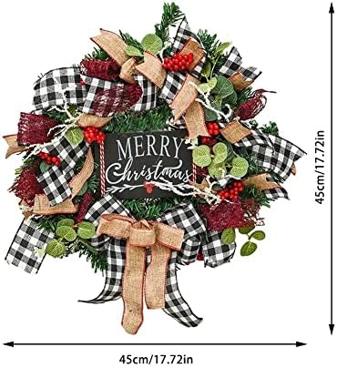 DLVKHKL Коледен Венец с Черни Букви Merry Christmas Врата Декор за Входната врата, Стени, Камини, Витрини за магазин (Цвят: A, Размер: One Size)