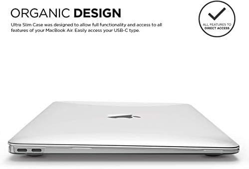 ултра тънък твърд калъф elago, съвместим с MacBook Air 13 инча [A2179 / A2337] [Версия 2020] [Прозрачен] - Пълна защита,