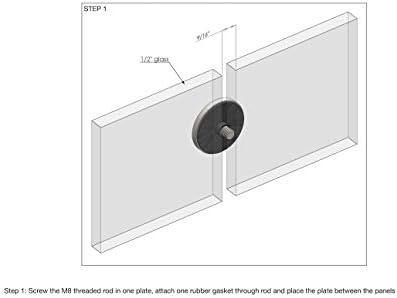 Скоба за стабилизатор стъклен плот с кръгла бутон от неръждаема стомана, Стъклени Парапети - Комплект от 2 броя - by Inline Design