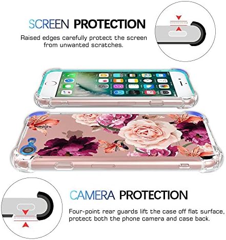 Калъф за iPhone 7 8 SE 2022 2020 Прозрачен с Хубав Цветен дизайн, устойчив на удари Бронята, Защитна Задния