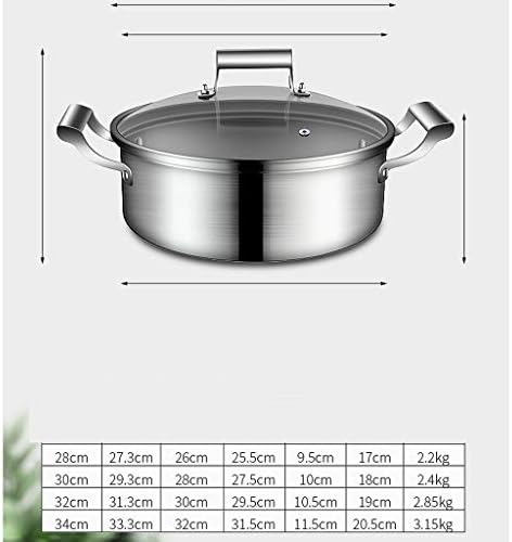 SJYDQ Тенджера-тиган с Голям капацитет, Тенджера за супа от Неръждаема Стомана 304, Домашна готварска Печка на Газ, Утолщающий Супа (Размер: 28 см)