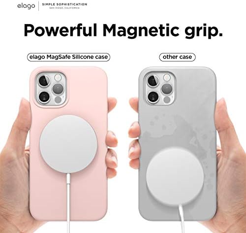 магнитен калъф elago за iPhone 12 Pro Max Case MagSafe 6,7 инча - Удобен за задържане, мек силикон, вградени магнити, е съвместим