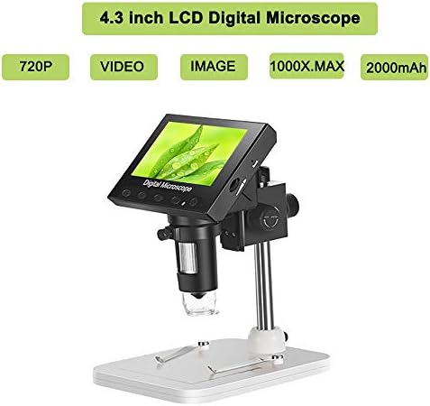 4.3-инчов LCD Дигитален микроскоп USB микроскоп с 1000-кратно увеличение, Регулируеми led крушки, Камерата-Видеорекордер