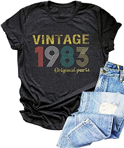 Реколта Тениска 1983 Години за Жените, Риза за 40-ти Рожден Ден, Идея за Женски Подарък, Ризи за Парти по случай Рожден