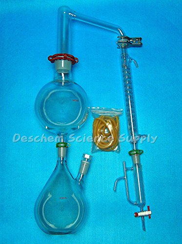 Апарат за парна Дестилация на Етерични масла Deschem Glass, Кондензатор Греъм, С Клипове