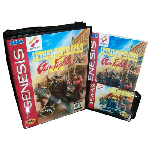Aditi Lethal Enforcers 2 САЩ Калъф с предавателна и ръководството За игралната конзола Sega Megadrive Genesis 16 бита MD Card (калъф за САЩ и ЕС)