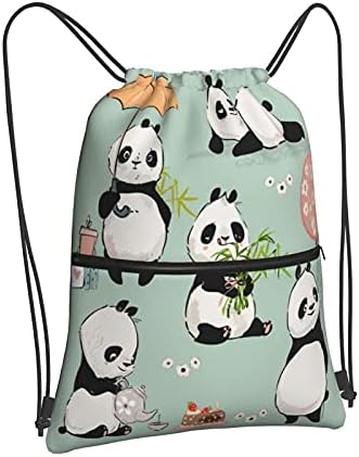 PrelerDIY Panda Колекция Чанти на съвсем малък за Фитнес зала - Раница за Мъже, Жени, Момичета, Момчета, Раница с цип