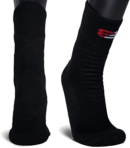 Компресия Баскетболни чорапи sevening Long - 3 опаковки на по-Дебели Елитни баскетболни чорапи High Crew за мъже и жени,