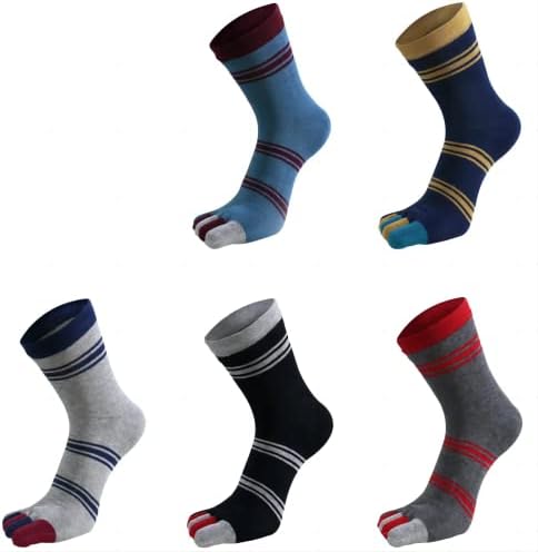 Мъжки Чорапи за краката Памучни Спортни Чорапи за Бягане с Пет пръста и 4 Чифта