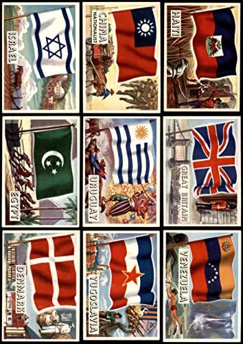 Пълен комплект Topps Flags of the World 1956 година на издаване - Premier (Карта) EX/MT+