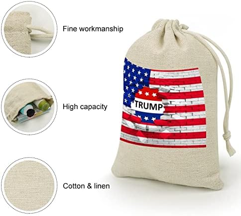 Американският Флаг на САЩ и завязки Тръмп Чанта За съхранение Подарък опаковки За шоколадови бонбони Многократно Сгъване и