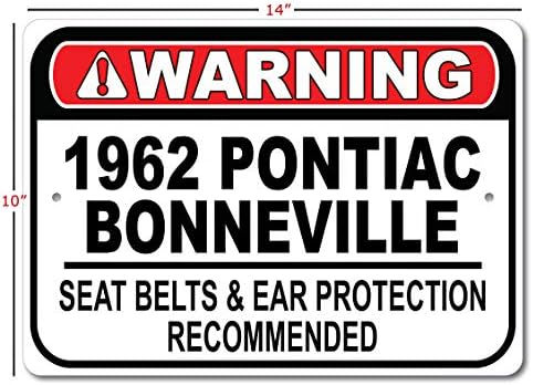 1962 62 Знак Препоръчва колан Pontiac Bonneville за бърза езда, Метален знак на гаража, монтиран на стената Декор, Авто знак на GM - 10x14 инча