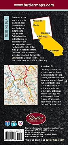 Карта на мотоциклети Северна Калифорния G1, най-Добрите са Асфалтирани и Черни пътища в Санта Круз до или