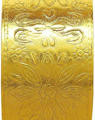 Пръстени за салфетки SKAVIJ ръчно изработени с цветя модел, Комплект от 6 халки за украса на масата за хранене за всеки ден (злато)
