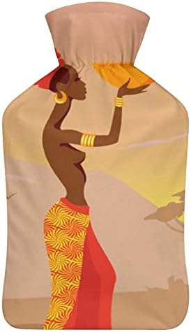 Африканска Жена Топло 1000 ml с Мек Капак, Сменяем Пакет за Топла и Студена Вода, Чанта за Инжектиране на Вода, Топло