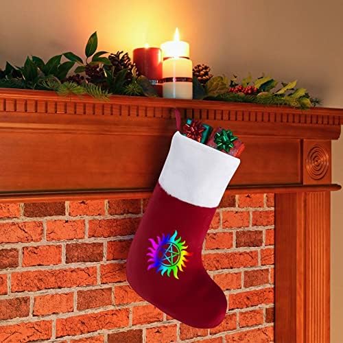 Символ на Анти-Мания Коледни Чорапи-Чорапи с Плюшено Камина, Висящи за Домашен интериор Елхи