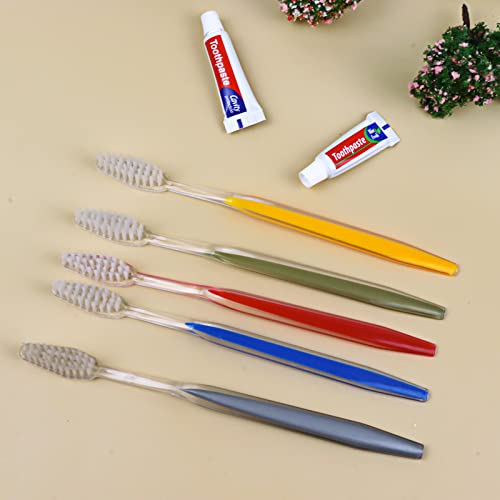 20pcs за Еднократна употреба четка за зъби с паста за зъби (5 цвята)