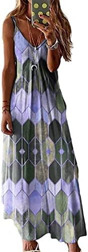 Жена Макси рокля в стил Бохо Размера на Плюс, на Макси Рокля на спагети презрамки, Ежедневна Лятна Рокля без Ръкави с Градиентным