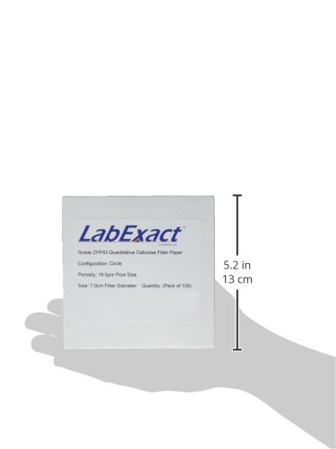 LabExact 1200265 Клас CFP43 Количествен, Целлюлозная Филтърна хартия, 16 микрона, 7,0 см (опаковка по 100 броя)