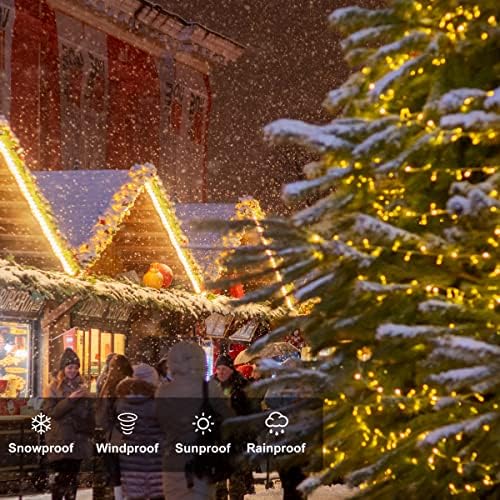 Коледни светлини AMMAKER, 66 фута 200 Led Гирлянди с Часовник, USB или работещи на батерии Гирлянди, Водоустойчив 8 Режима на Осветление за Коледа Коледна венец, вътрешен и въ