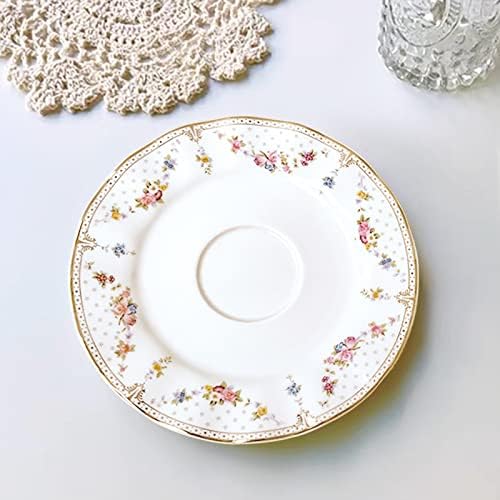 Европейският комплект Чаени Чаши и блюдец с цветя модел fanquare, Реколта Кафе Порцеланова чаша с Златно покритие, Малката