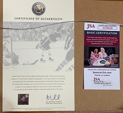 Боби Ор с автограф от Бостън 1970 Потопете се в Купа Стенли, Подписан от Хоккейное Снимка в рамка 8x10 JSA COA